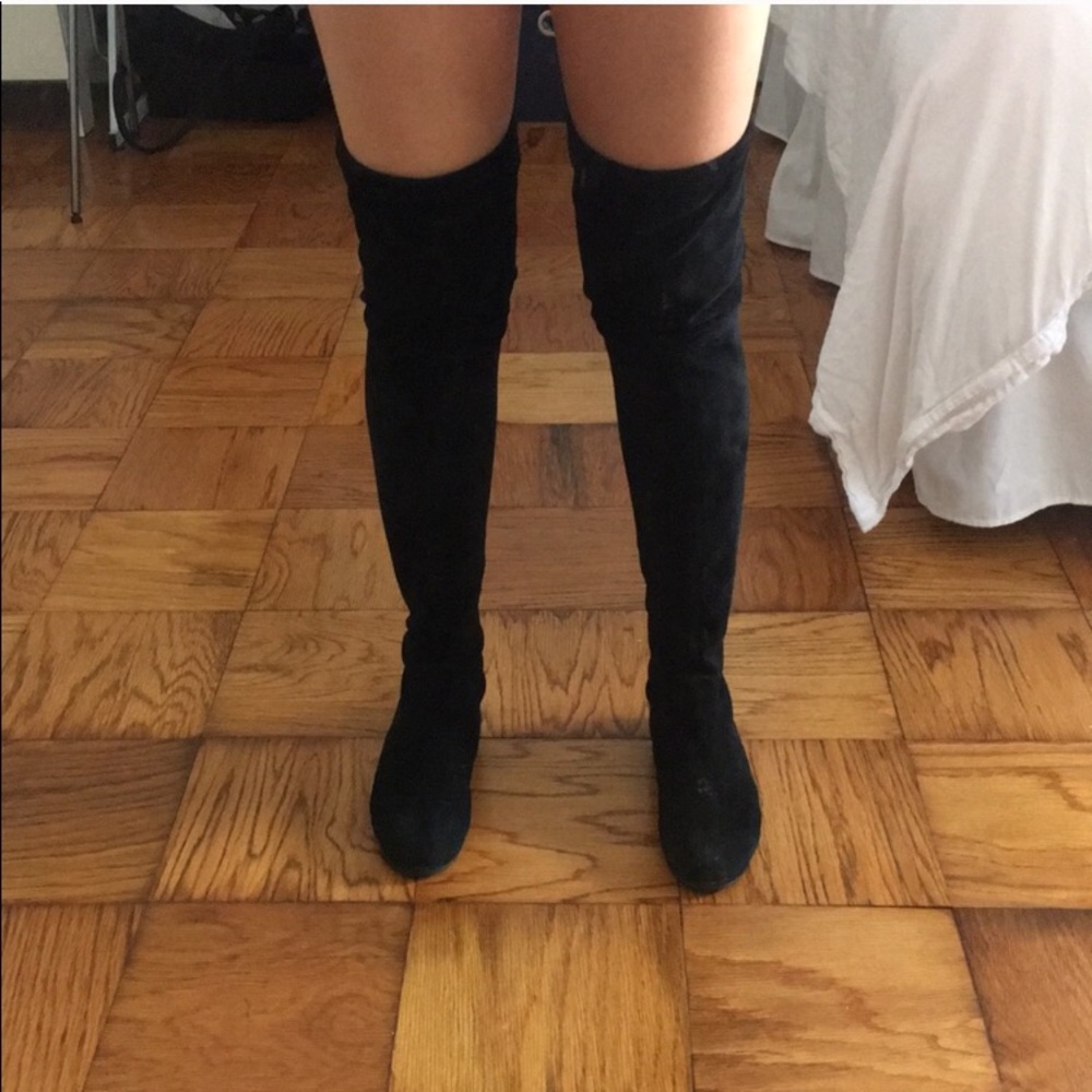 Stuart Weitzman black suede over the knee boots